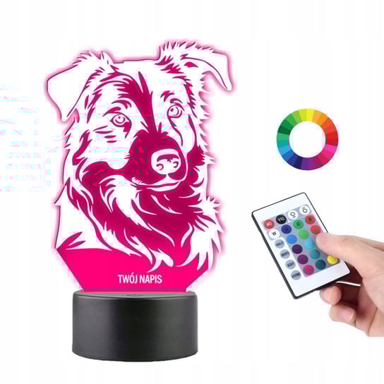 Lampka na Biurko Statuetka Led Pies Border Collie Plexido