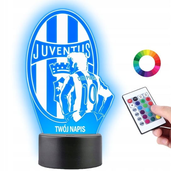 Lampka na Biurko Statuetka Led Piłka Nożna Klub Juventus Del Piero Piłkarz Plexido