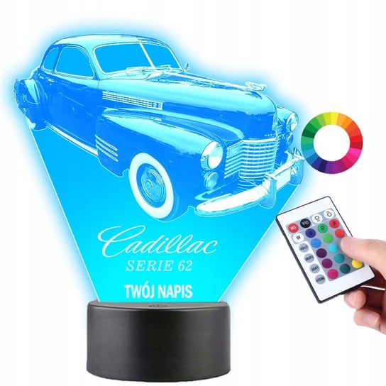 Lampka na Biurko Statuetka Led Samochód Auto Cadillac Serie 62 Retro Plexido