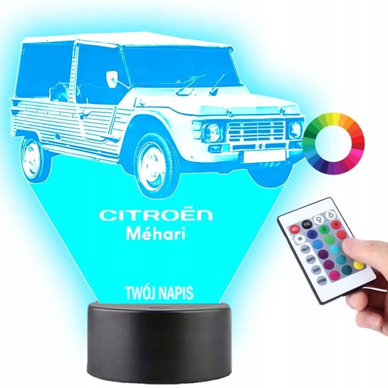 Lampka na Biurko Statuetka Led Samochód Auto Citroen Mehari Grawer Prezent Plexido