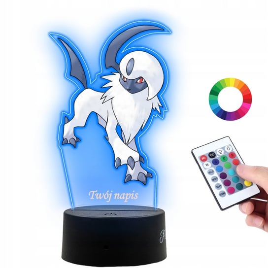 Lampka Na Biurko Statuetka Led z Nadrukiem UV Pokemon Absol na Prezent ...
