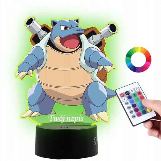 Lampka Na Biurko Statuetka Led z Nadrukiem UV Pokemon Blastoise na Prezent Plexido