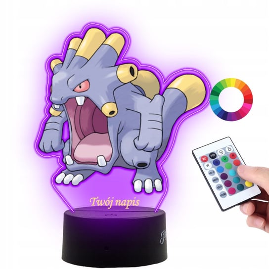 Lampka Na Biurko Statuetka Led z Nadrukiem UV Pokemon Exploud na Prezent Plexido