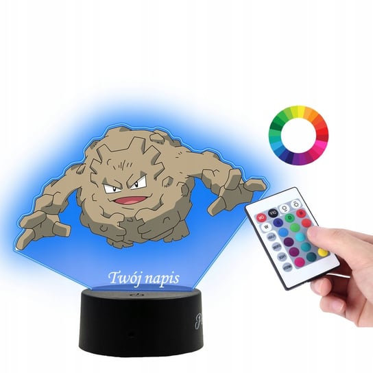 Lampka Na Biurko Statuetka Led Z Nadrukiem Uv Pokemon Graveler Na Prezent Plexido