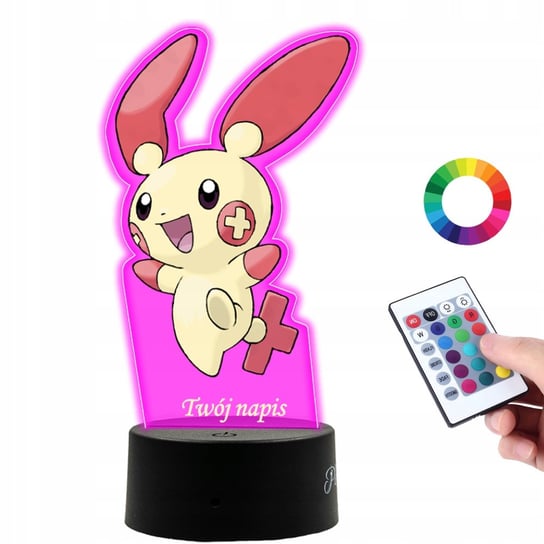 Lampka Na Biurko Statuetka Led z Nadrukiem UV Pokemon Plusle na Prezent Plexido