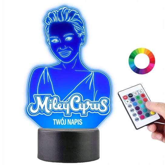 Lampka na Biurko Statuetka Piosenkarka Miley Cyrus Prezent dla Fana Smilers Plexido