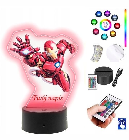 Lampka na biurko UV Iron Man Avengers LED PLEXIDO Plexido