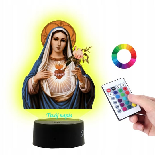 Lampka Na Biurko UV Statuetka Religijna Maryja Plexido
