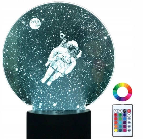 Lampka Nocna 3D Led Astronauta Kosmos Grawer Imię Plexido