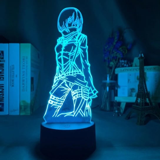 Lampka Nocna 3D Led ATAK TYTANÓW Mikasa Ackermann Plexido