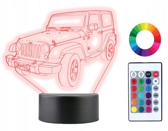 Lampka Nocna 3D Led Auto Jeep Imię Grawer Prezent Plexido