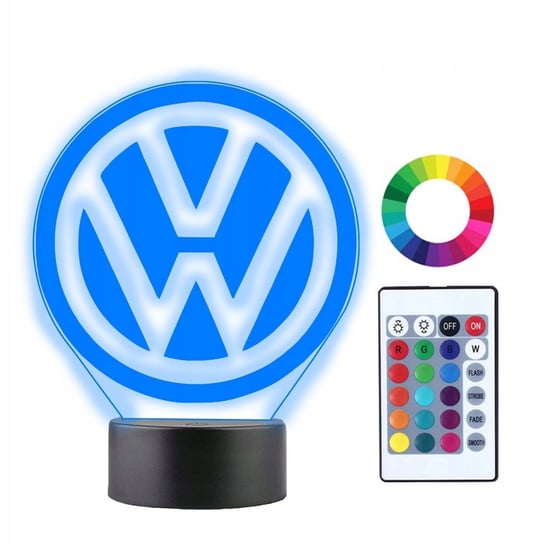 Lampka Nocna 3D Led Auto Volkswagen Logo Plexido