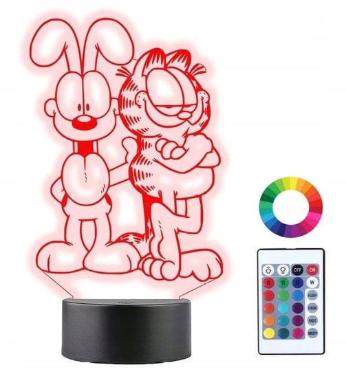 Lampka Nocna 3D Led Bajka Garfield Grawer Prezent Plexido