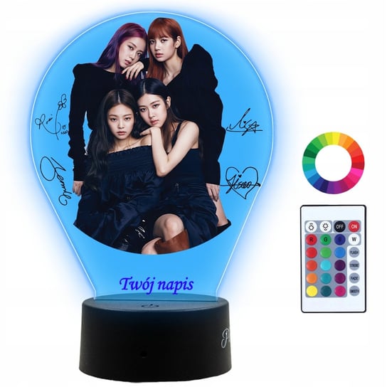 Lampka Nocna 3D LED Black Pink K-pop Plexido