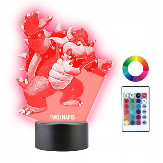 Lampka Nocna 3D Led Bowser Mario Bros Gra Prezent Plexido