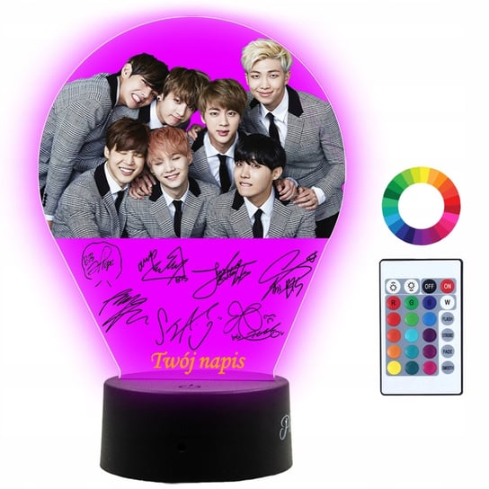 Lampka Nocna 3D LED BTS Zespół K-Pop Plexido