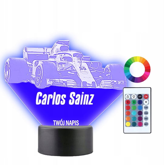 Lampka Nocna 3D Led Carlos Sainz Formuła 1 Prezent Plexido