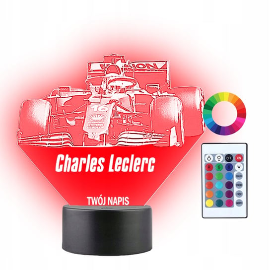 Lampka Nocna 3D Led Charles Leclerc Formuła 1 Plexido