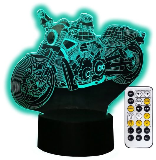Lampka nocna 3D LED CHOPPER HARLEY MOTOR USB + PILOT RGB Inna marka