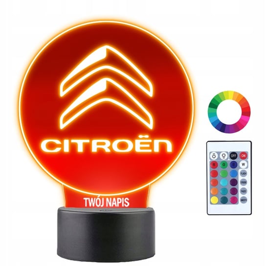 Lampka Nocna 3D Led Citroen Logo Samochód Auto Plexido
