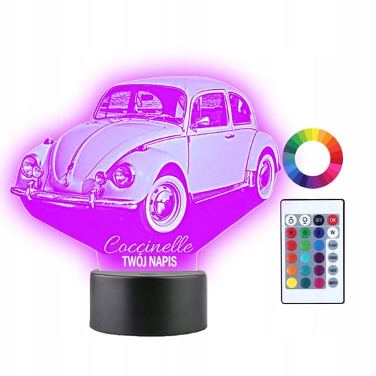 Lampka Nocna 3D Led Coccinelle Auto Prezent Plexido