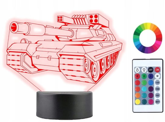 Lampka Nocna 3D Led Czołg Wojsko Grawer Imię Pilot World Of Tanks Plexido