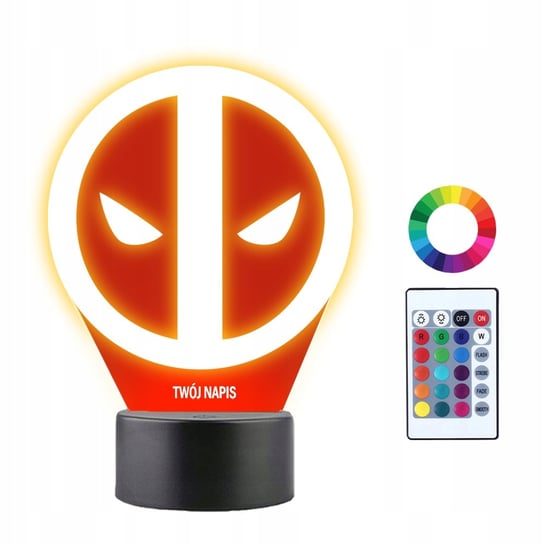 Lampka Nocna 3D Led Deadpol Marvel Prezent Plexido