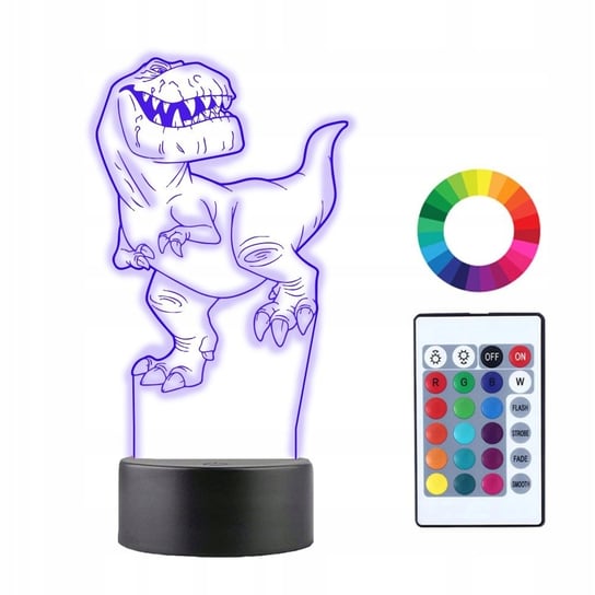 Lampka Nocna 3D Led Dinozaur T-Rex Plexido