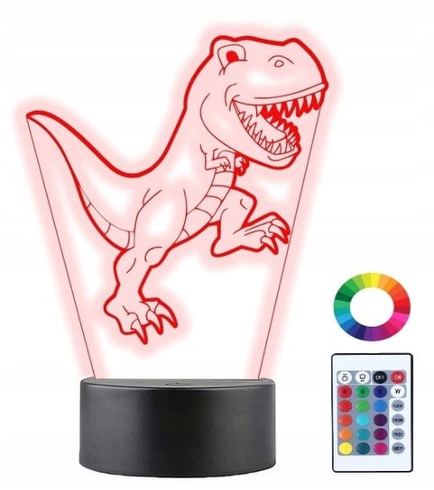 Lampka Nocna 3D Led Dinozaur T-Rex Grawer Imię Plexido