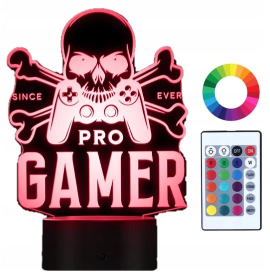 Lampka Nocna 3D LED Dla Gracza Pro Gamer Imię Plexido