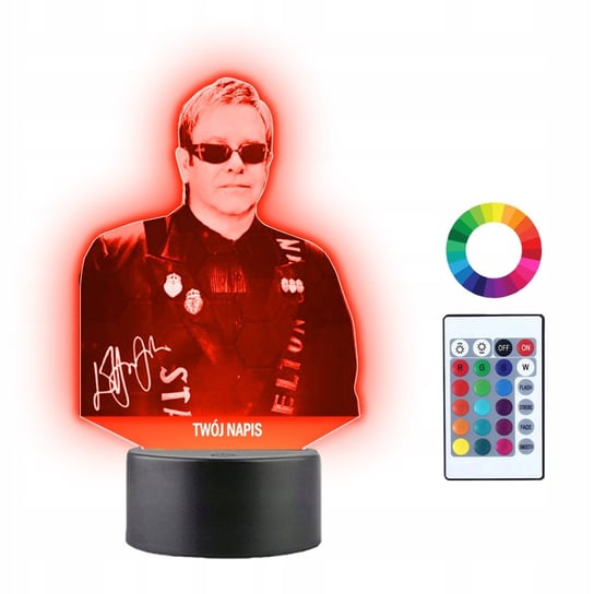 Lampka Nocna 3D LED Elton John Prezent Plexido
