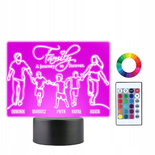 Lampka Nocna 3D LED Family Rodzina Prezent Plexido