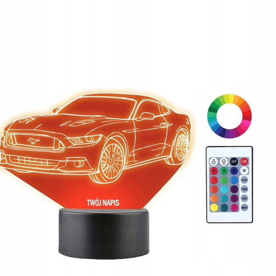 Lampka Nocna 3D LED Ford Mustang Prezent Plexido
