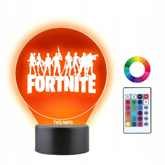 Lampka Nocna 3D LED Fortnite Napis Logo Plexido