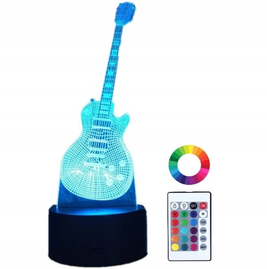 Lampka Nocna 3D Led Gitara Elektryczna Grawer Plexido