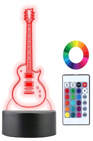 Lampka Nocna 3D Led Gitara Grawer Prezent Imię Plexido