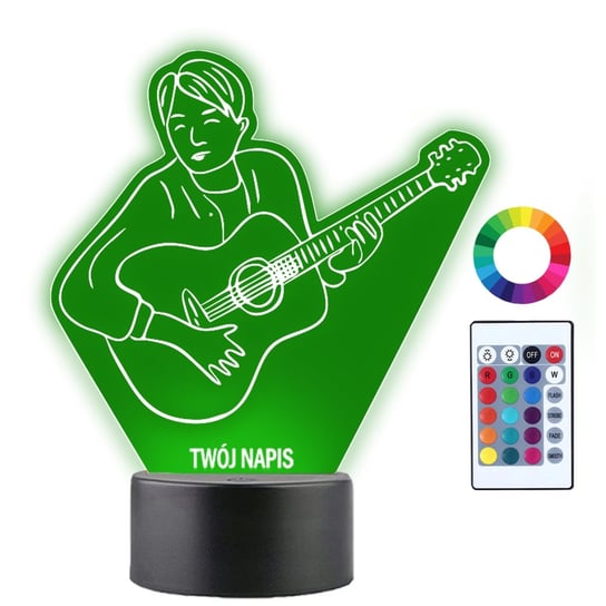 Lampka Nocna 3D Led Gitarzysta Prezent Plexido