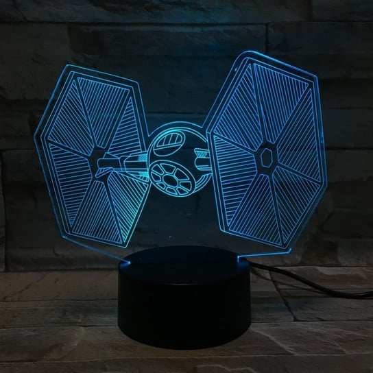 Lampka nocna 3D LED "Gwiezdne Wojny - Myśliwiec" Hologram + pilot Hedo