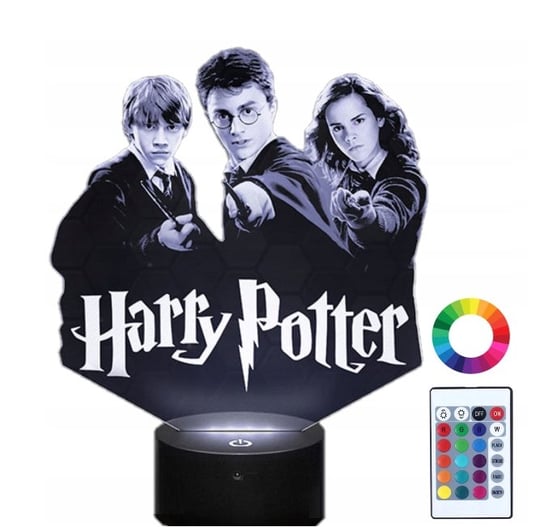 Lampka Nocna 3D Led Harry Potter Hermiona Ron Imię Plexido
