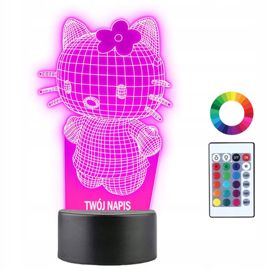 Lampka Nocna 3D Led Hello Kitty Bajka Prezent Plexido