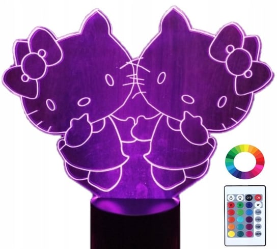 Lampka Nocna 3D Led Hello Kitty Kotki Grawer Imię Plexido