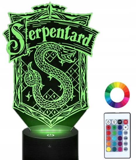Lampka Nocna 3D Led Herb Serpentard Slytherin Imię Harry Potter Plexido