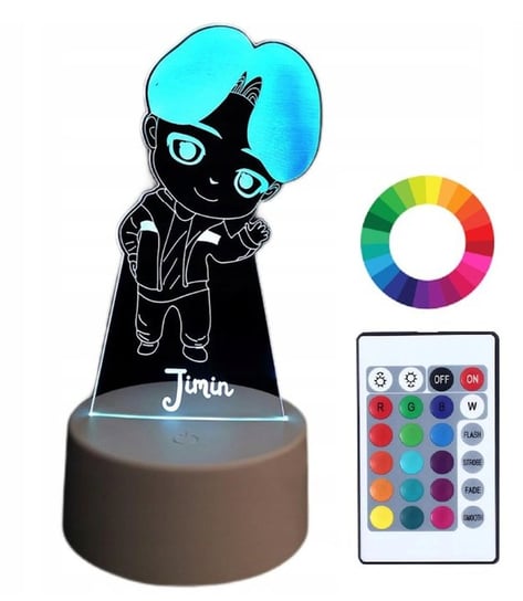 Lampka Nocna 3D Led Imię Bts Jimin K-Pop Grawer Plexido