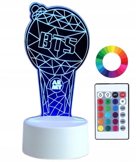 Lampka Nocna 3D Led Imię Bts K-Pop Grawer Plexido
