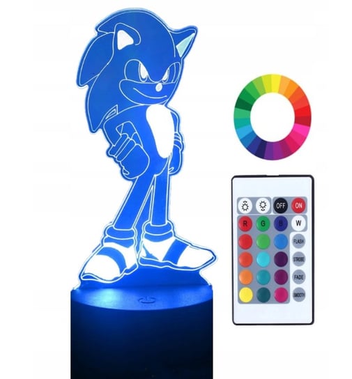 Lampka Nocna 3D LED Imię Sonic Grawer Prezent Plexido