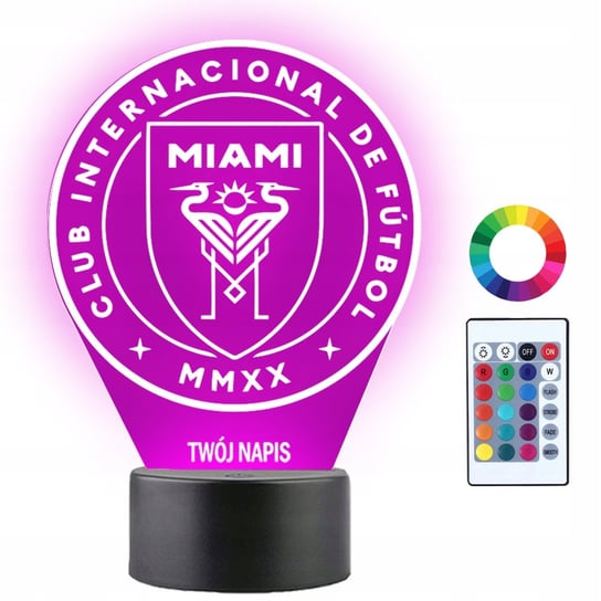 Lampka Nocna 3D LED Inter Miami Klub Piłkarski Plexido
