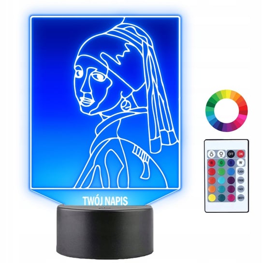Lampka Nocna 3D LED Jan Vermeer Obraz Prezent Plexido