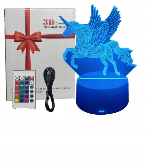 Lampka Nocna 3D Led Jednorożec Unicorn Kolory + Pilot Inna marka