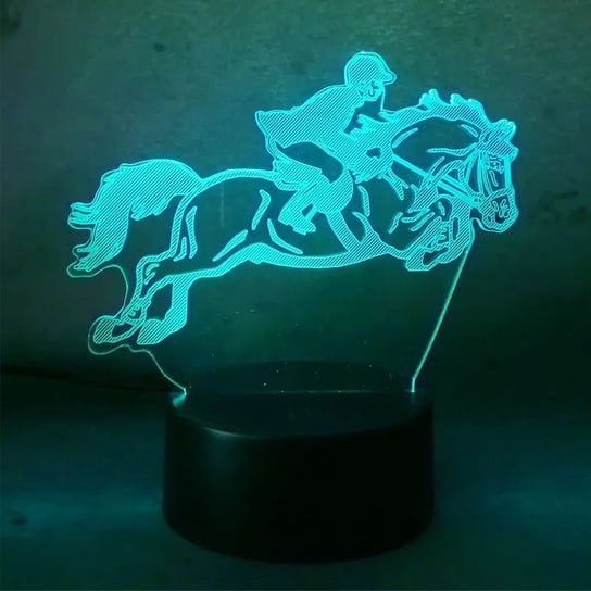 Lampka nocna 3D LED "Jeździec" Hologram + pilot HEDO