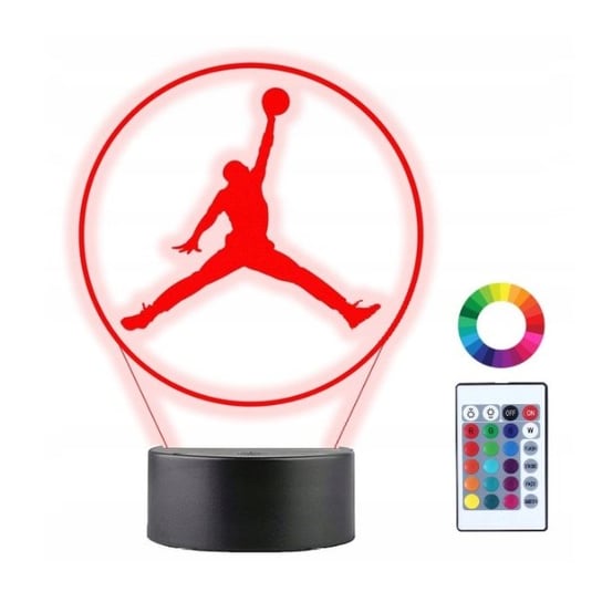Lampka Nocna 3D Led Jordan Logo Grawer Prezent Plexido